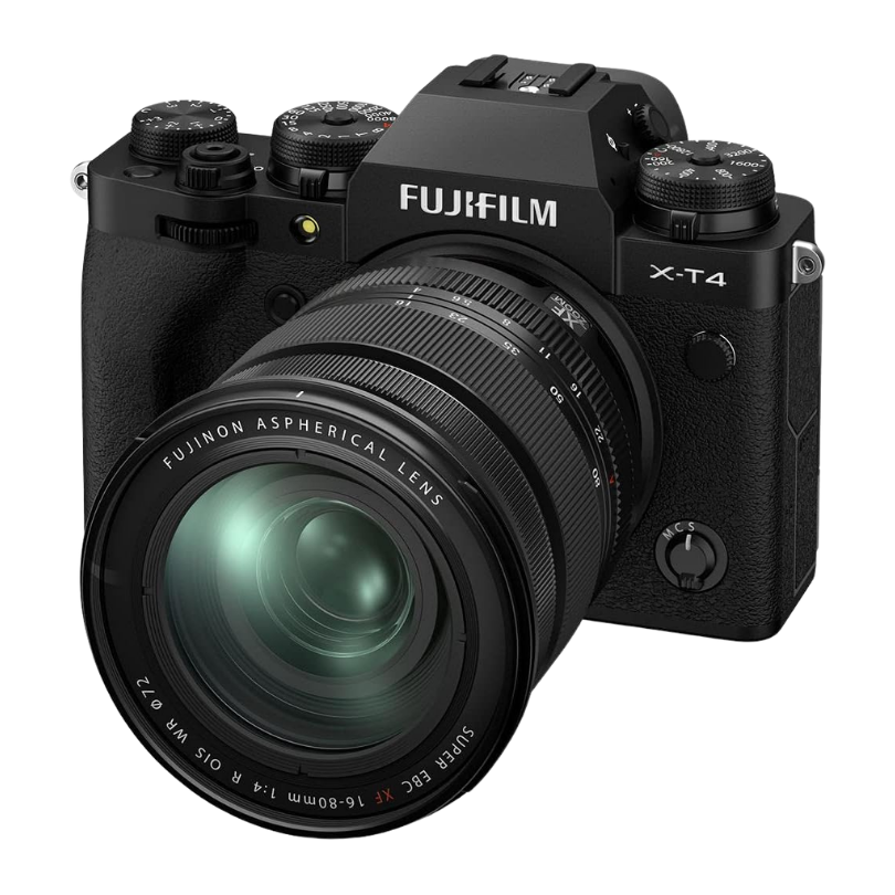 Used Fujifilm X-T4 mirrorless camera with XF 16-80mm f/4 Fujinon aspherical lens — how photographers are documenting the 2025 cultural moment with a compact, weather-resistant hybrid body delivering clean high-ISO performance and 4K video, available from verified sellers on GearFocus.