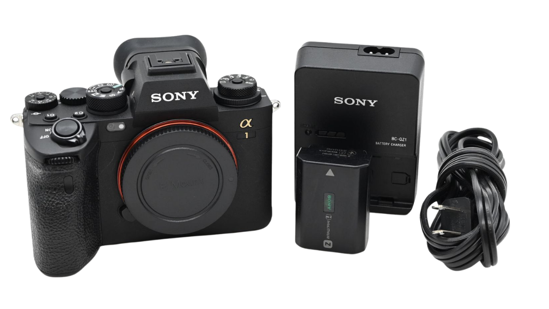Sony Alpha 1 mirrorless camera body with battery, charger, and power cable — What Your Go-To Camera Brand Says About You