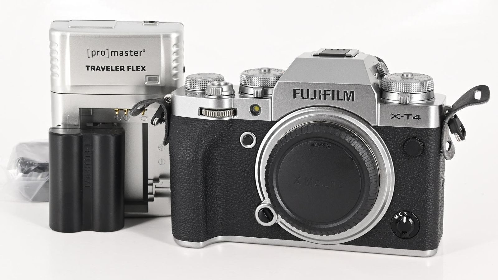 Used Fujifilm X-T4 silver mirrorless camera with accessories — best used mirrorless camera under $1000 in 2026 for content creators